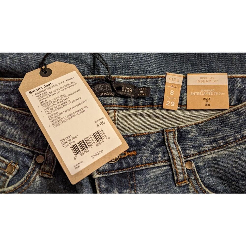 New Prana women sz 8/29 Sienna Skinny Jean stretchy 31" inseam true blue LND1 - Picture 5 of 5